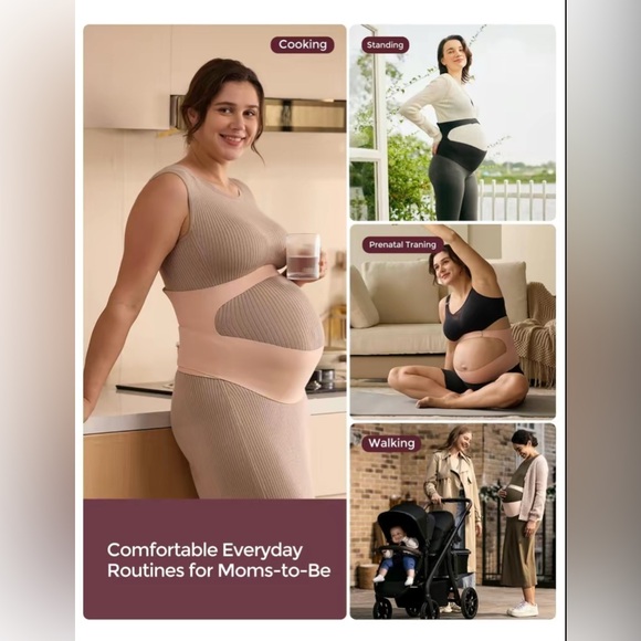 MomCozy Pregnancy Belly Band Pink L - Picture 6 of 12